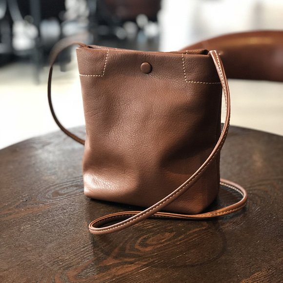 Mini Top layer cow leather bucket bag soft leather small bag main image 9